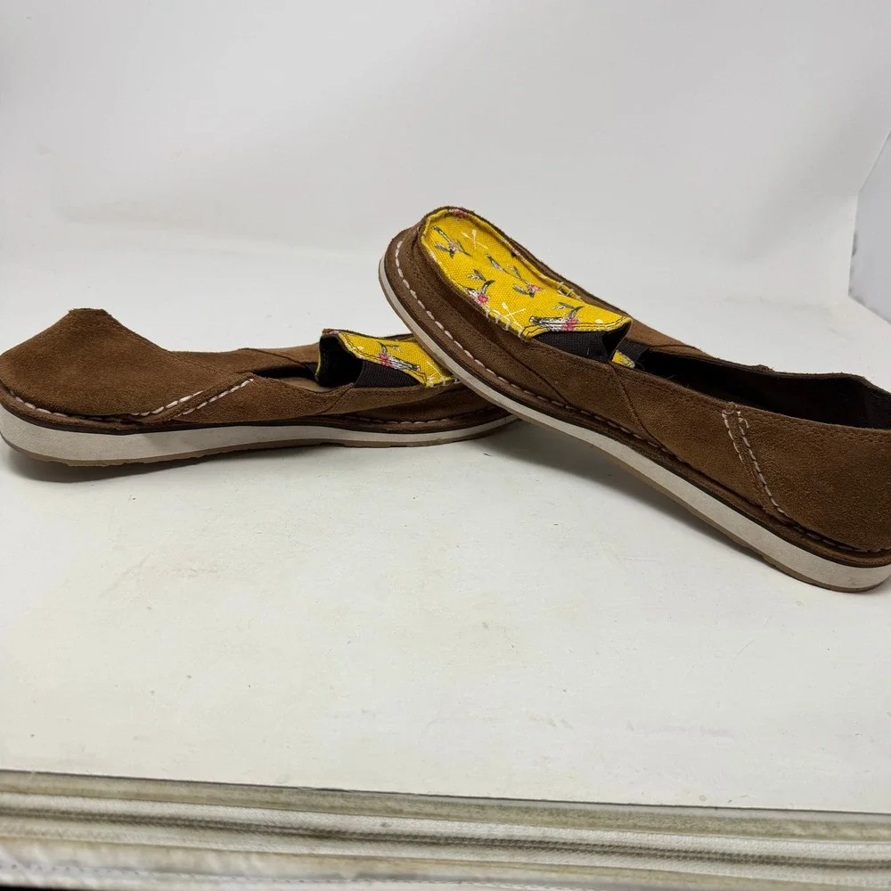 Ariat Shoes Womens 11 Cruiser Brown Yellow Floral Bull Skull 10031603 EUC